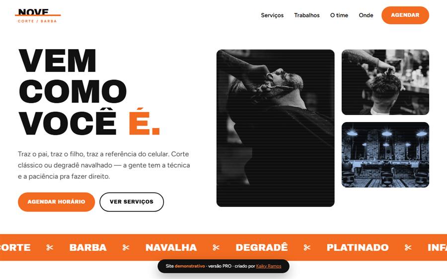 Versão PRO do site de barbearia