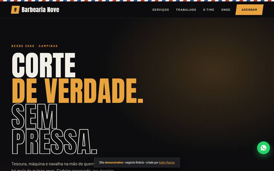 Versão Essencial do site de barbearia